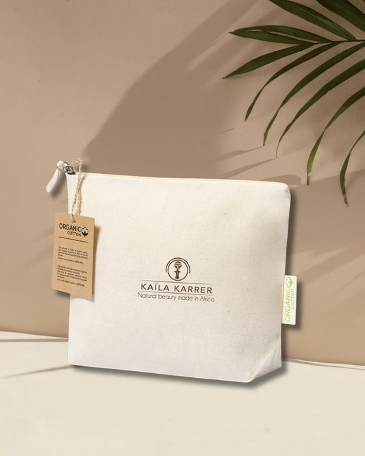 KAHINA | Organic Cotton Toiletry Bag 100% Organic | Sustainable Style | Handcrafted Essence - Kaïla Karrer Cosmetics